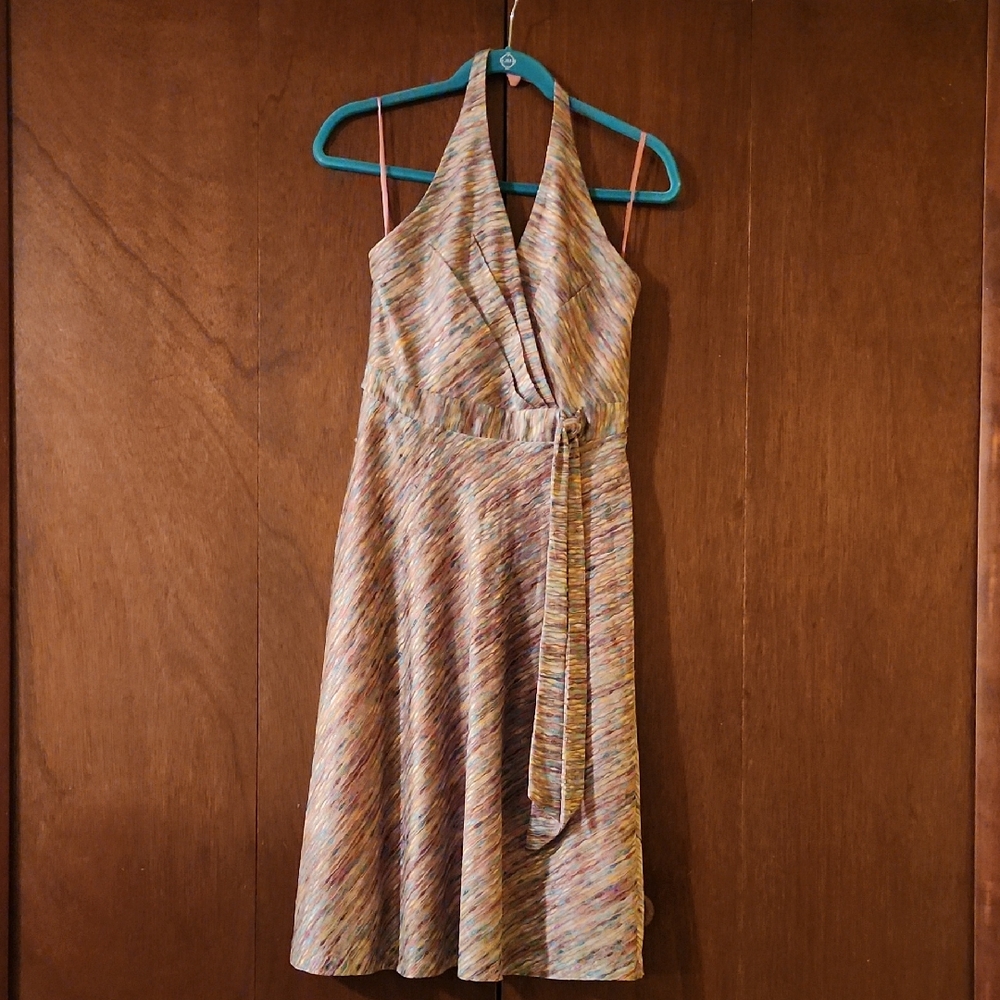 Newport News Multicolor Backless Halter Dress